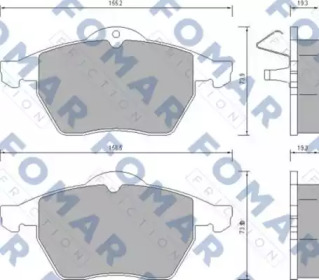 FOMAR FRICTION fo628781 -  Комплект тормозных колодок, дисковый тормоз